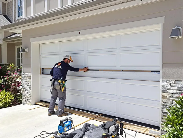 East Los Angeles Garage Door Repair team performing complete garage door replacement at East Los Angeles residence